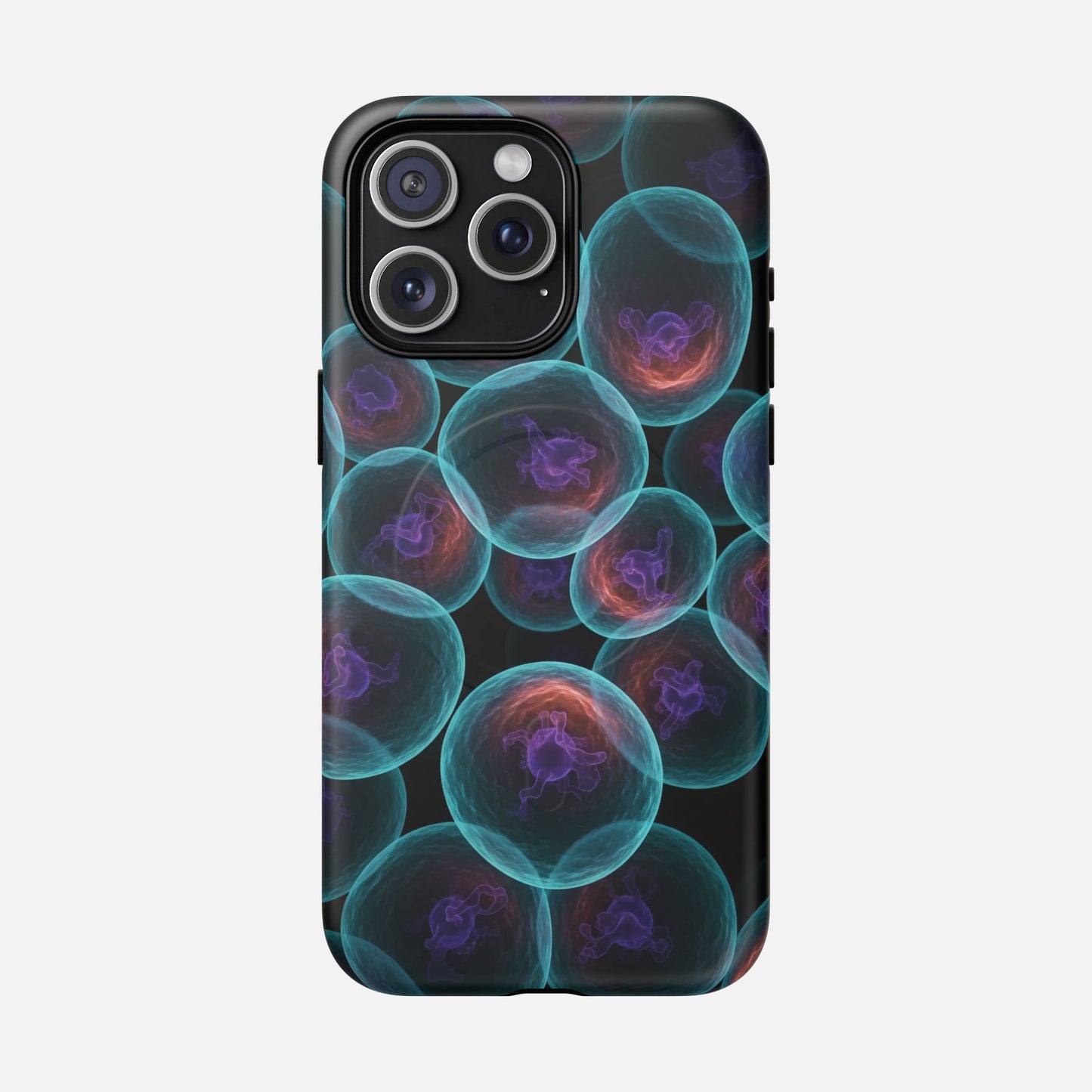 Abstract Neon Bubbles Magnetic Phone Case — Protective Tough Magnetic iPhone Cover iPhone 15 Pro Max Matte Phone Case