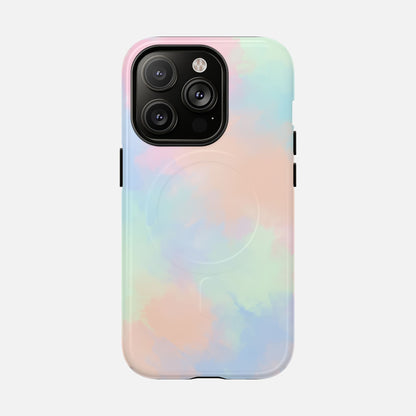 Pastel Watercolor Tough Magnetic Phone Case — Protective MagSafe Compatible Cover iPhone 14 Pro Glossy Phone Case