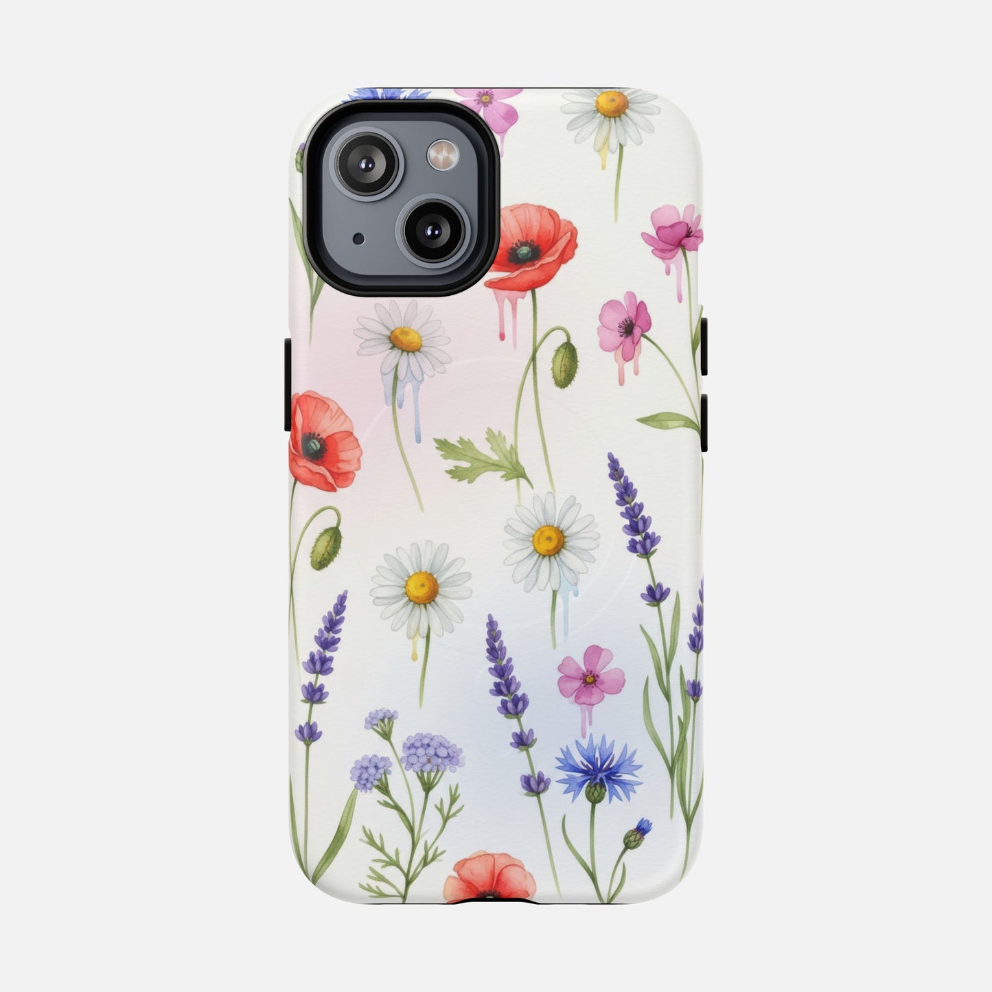 Floral Wildflower Tough Magnetic Phone Case — Poppies, Daisies & Lavender iPhone 14 Matte Phone Case