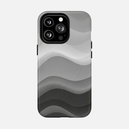 Monochrome Wave iPhone Case — Tough Magnetic | MagSafe Compatible