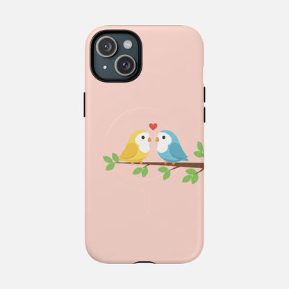 Cute Love Birds iPhone Case — Tough Magnetic | MagSafe Compatible