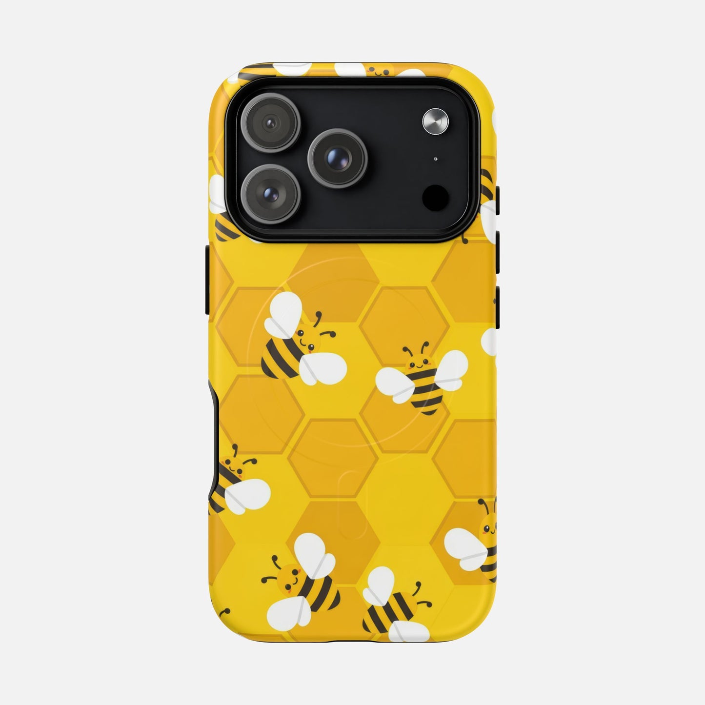 Cute Yellow Bumblebee iPhone Case — Tough Magnetic | MagSafe Compatible