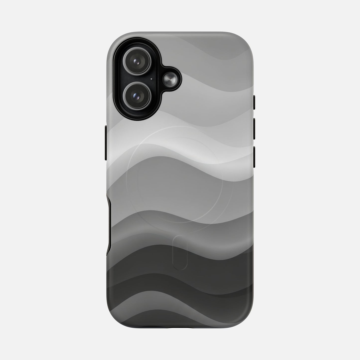 Monochrome Wave iPhone Case — Tough Magnetic | MagSafe Compatible