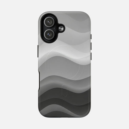 Monochrome Wave iPhone Case — Tough Magnetic | MagSafe Compatible