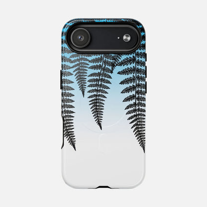 Fern Silhouette With Blue Ombre iPhone Case — Tough Magnetic | MagSafe Compatible