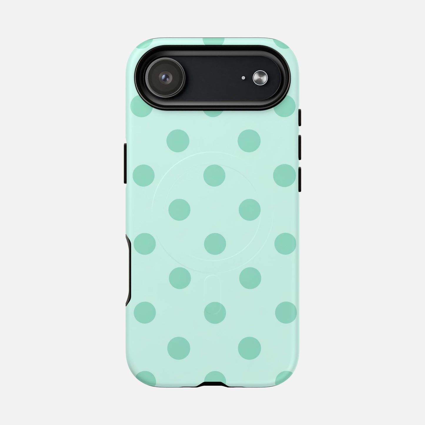 Mint Polka Dot iPhone Case — Tough Magnetic | MagSafe Compatible