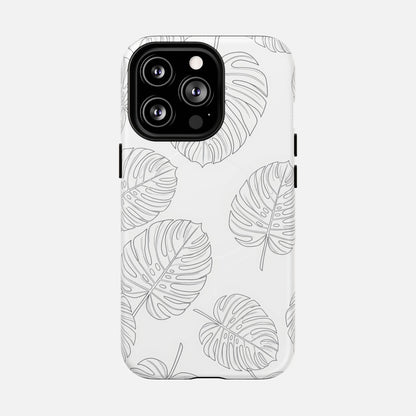 Monstera Leaf Clear Tropical Pattern iPhone Case — Tough Magnetic | MagSafe Compatible