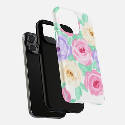 Floral Watercolor Roses iPhone Case — Tough Magnetic | MagSafe Compatible
