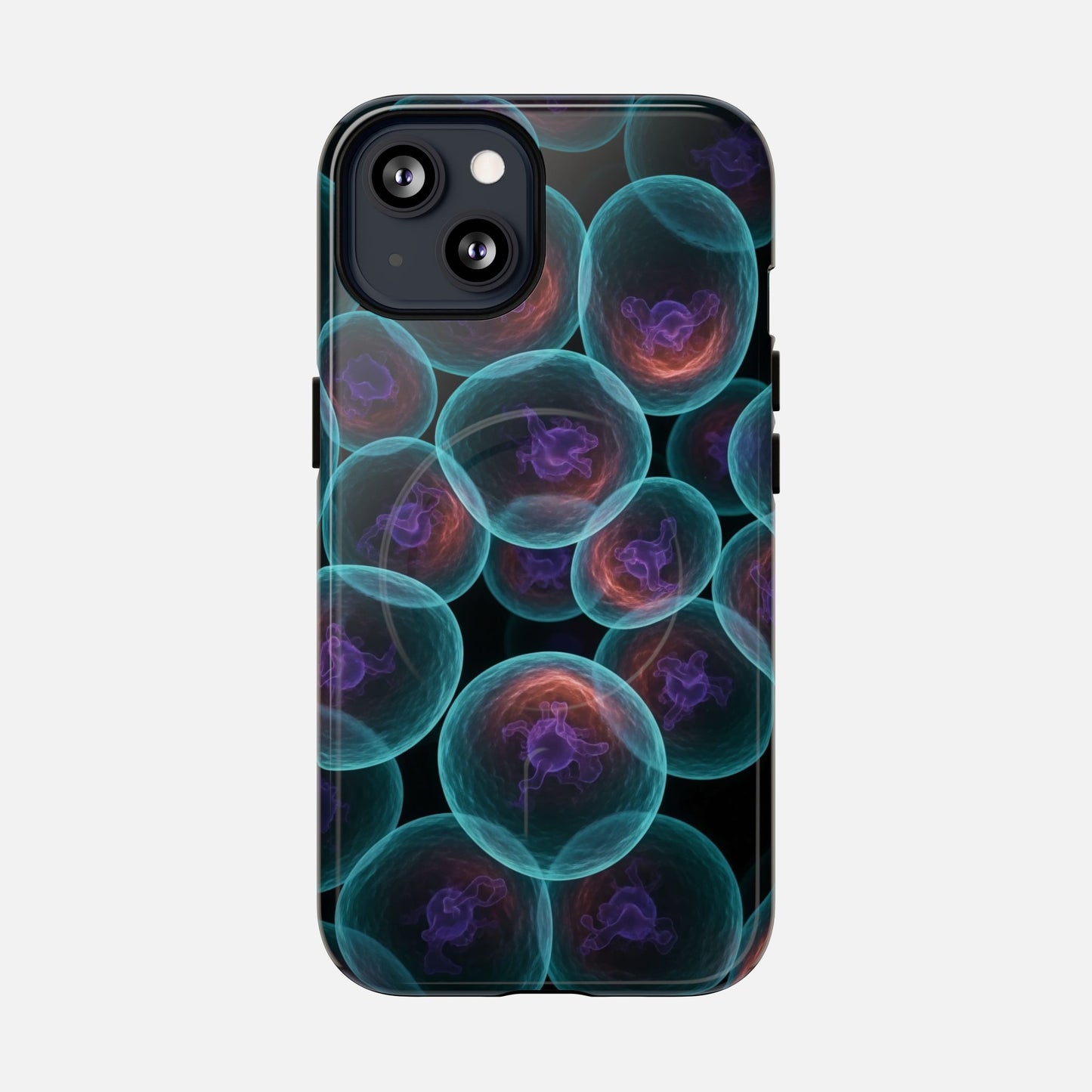 Abstract Neon Bubbles Magnetic Phone Case — Protective Tough Magnetic iPhone Cover iPhone 13 Glossy Phone Case