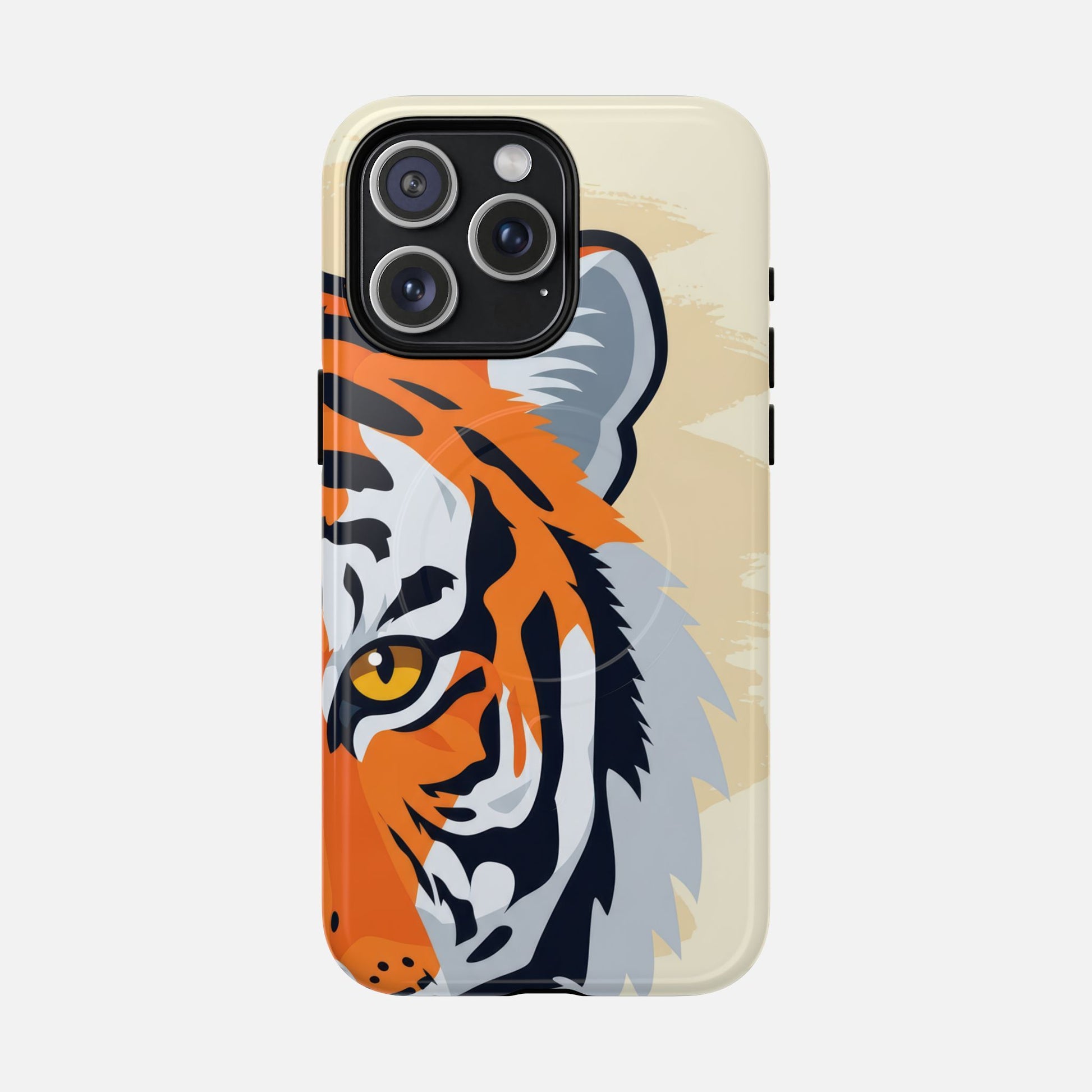 Tiger Face Magnetic Phone Case — Tough Protective Magnetic Cover iPhone 15 Pro Max Glossy Phone Case