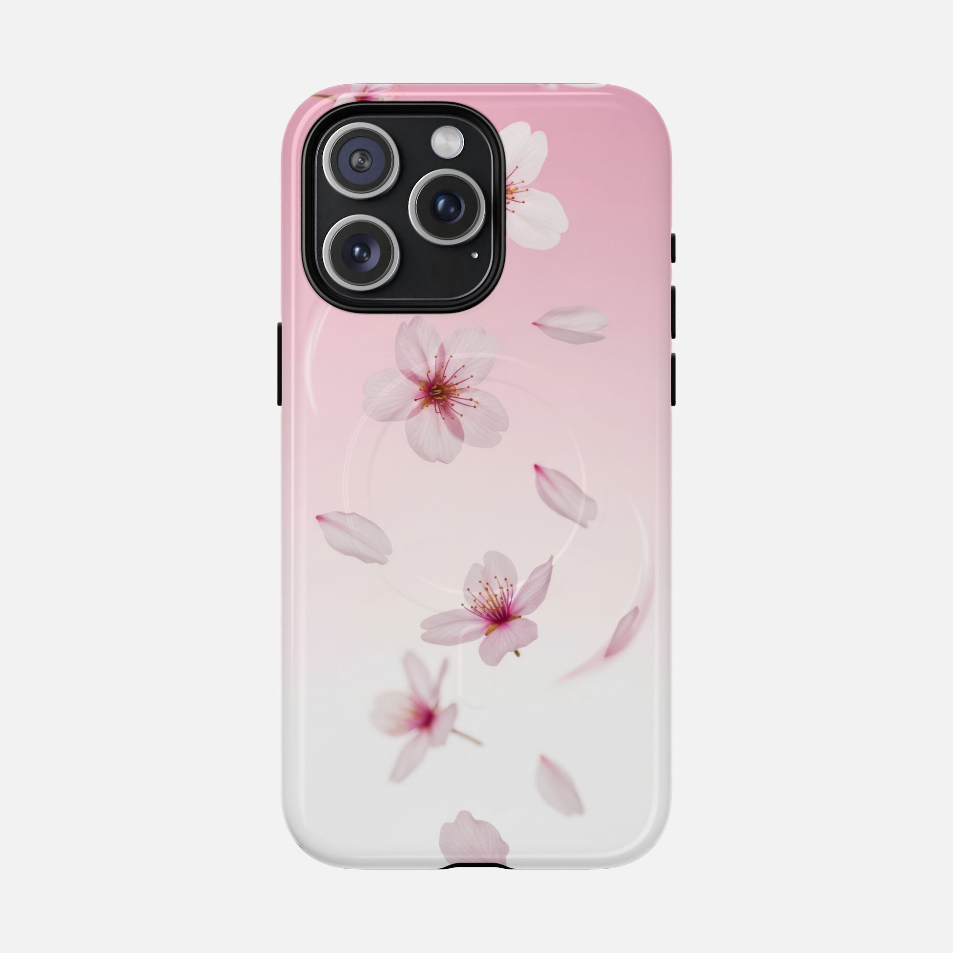 Floral Sakura Tough Magnetic Phone Case — Pink Cherry Blossom Design iPhone 15 Pro Max Glossy Phone Case