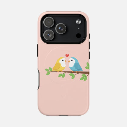 Cute Love Birds iPhone Case — Tough Magnetic | MagSafe Compatible