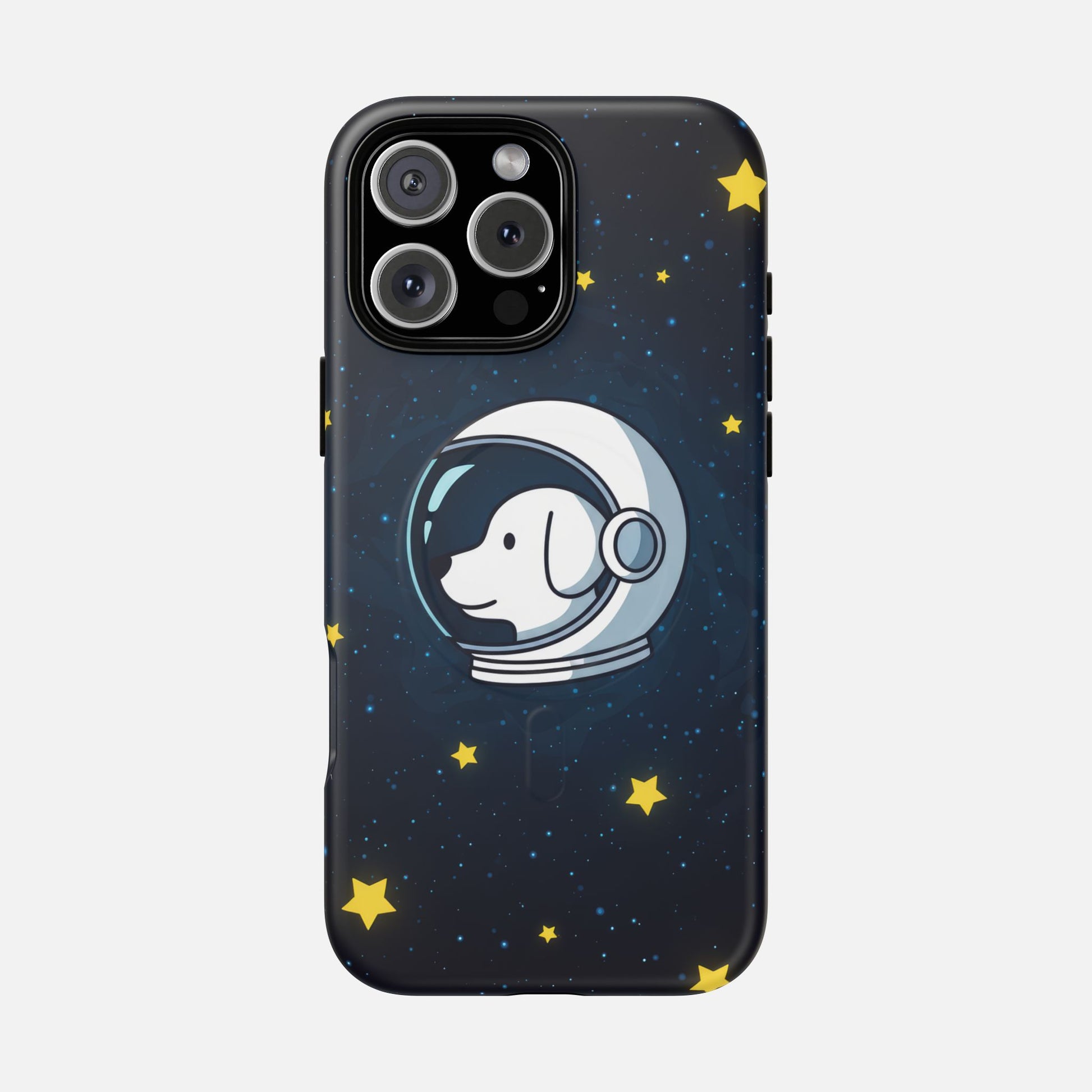 Astronaut Dog Magnetic Phone Case — Cute Space Puppy iPhone Cover with Stars iPhone 16 Pro Max Matte Phone Case