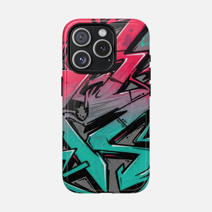 Graffiti Street Art Tough Magnetic Phone Case iPhone 15 Pro Glossy Phone Case