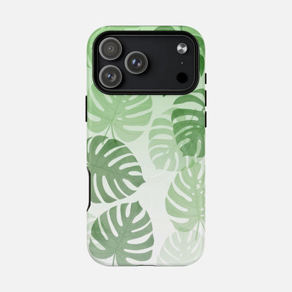 Green Monstera Leaf iPhone Case — Tough Magnetic | MagSafe Compatible