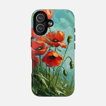 Poppy Field Tough Magnetic Phone Case iPhone 17 Glossy Phone Case