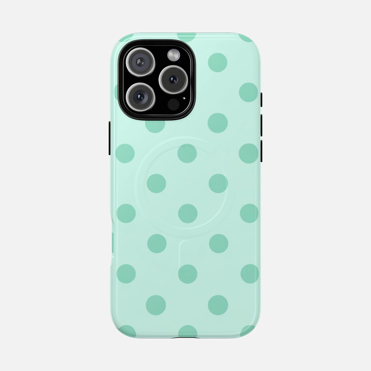 Mint Polka Dot iPhone Case — Tough Magnetic | MagSafe Compatible