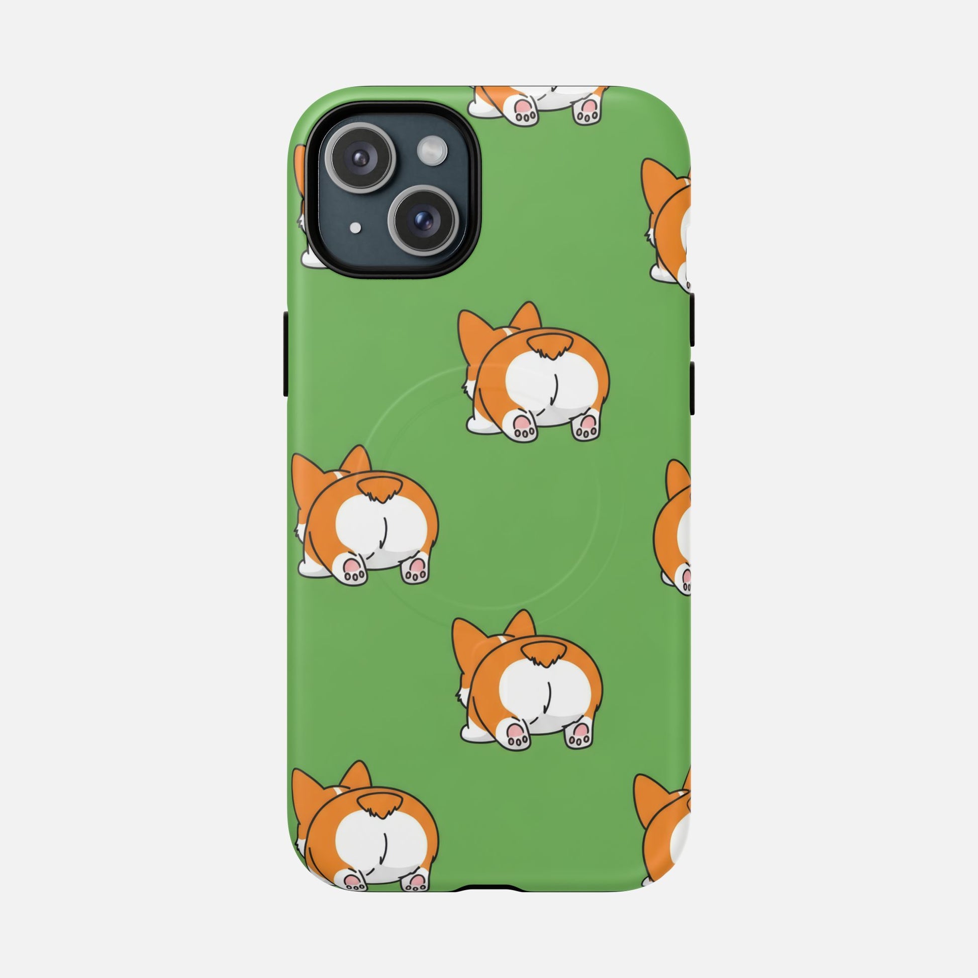Corgi Bum Magnetic Tough Case — Cute Cartoon Dog Phone Cover iPhone 15 Plus Matte Phone Case