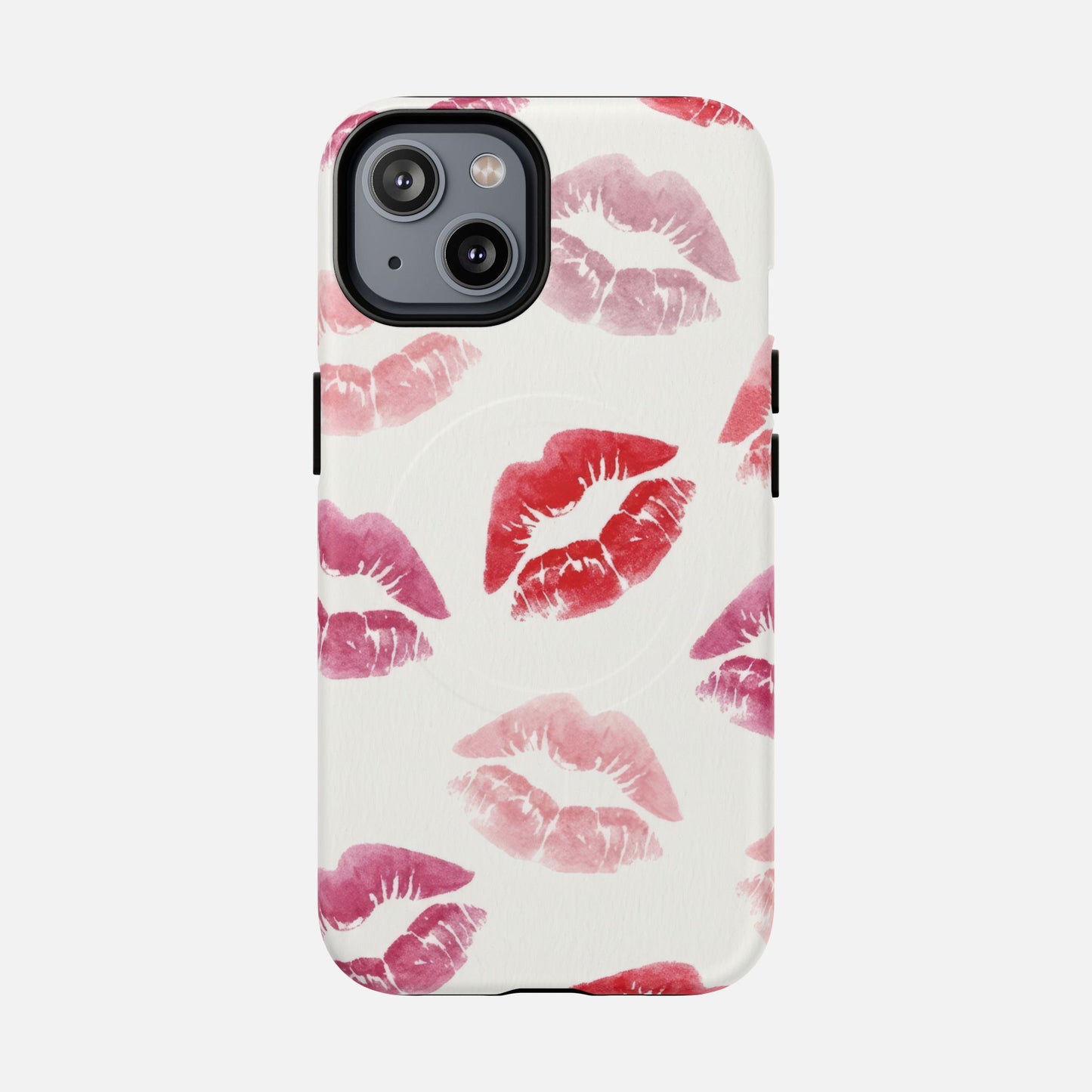 Pink Kiss Print iPhone Case — Tough Magnetic | MagSafe Compatible