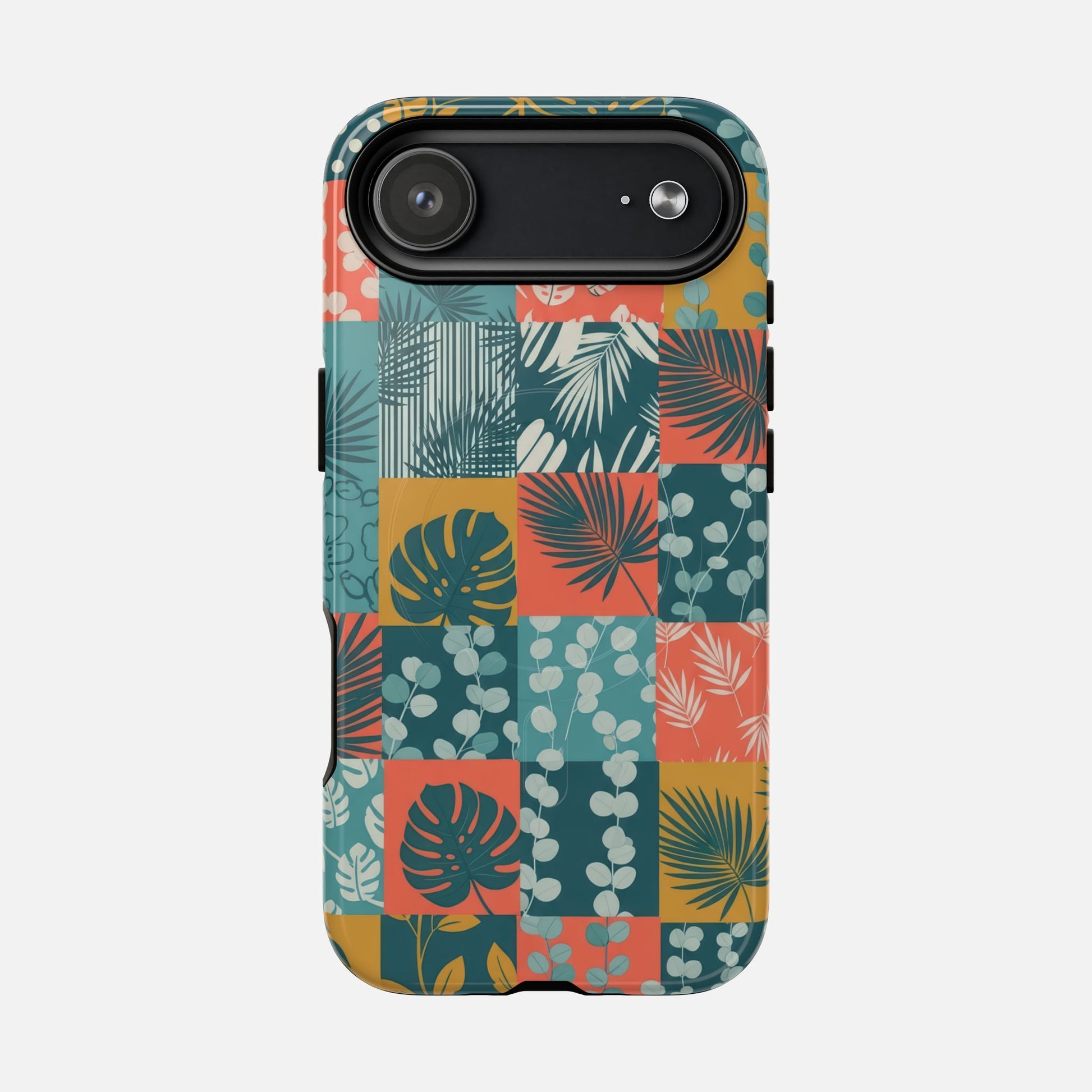 Tropical Patchwork Tough Magnetic Phone Case iPhone 17 Air Glossy Phone Case
