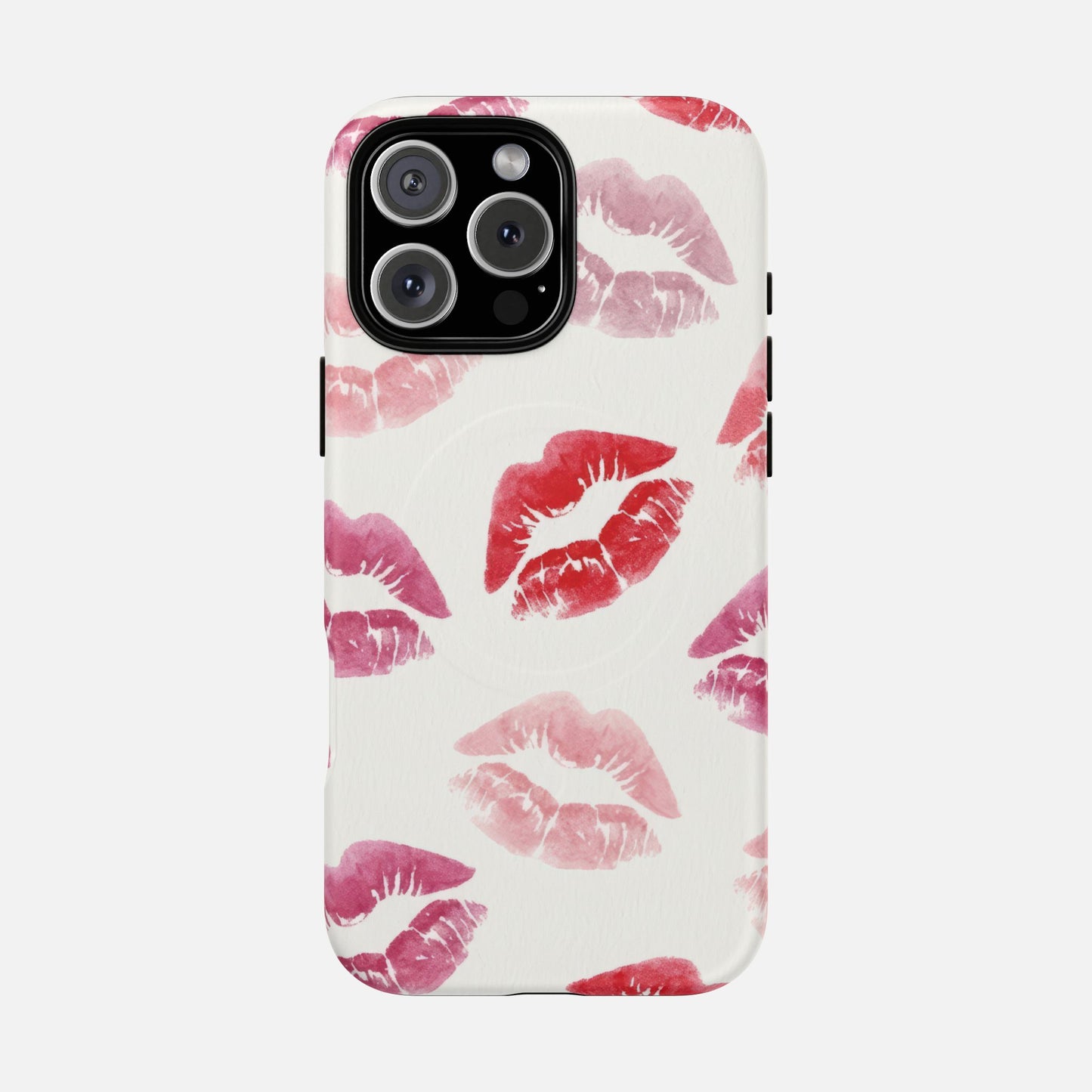 Pink Kiss Print iPhone Case — Tough Magnetic | MagSafe Compatible