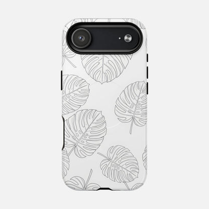 Monstera Leaf Clear Tropical Pattern iPhone Case — Tough Magnetic | MagSafe Compatible