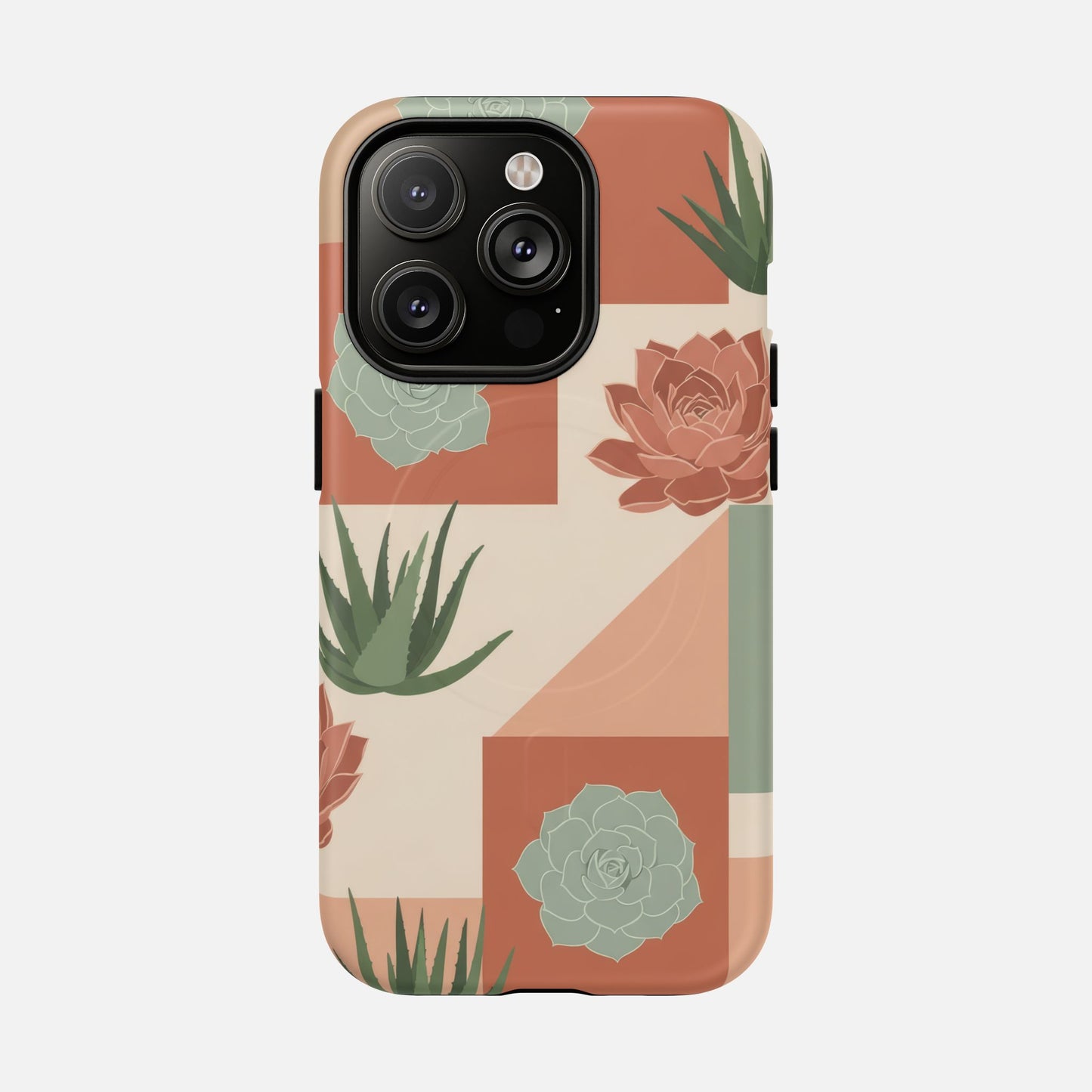 Succulent Pattern Tough Magnetic Phone Case iPhone 14 Pro Matte Phone Case