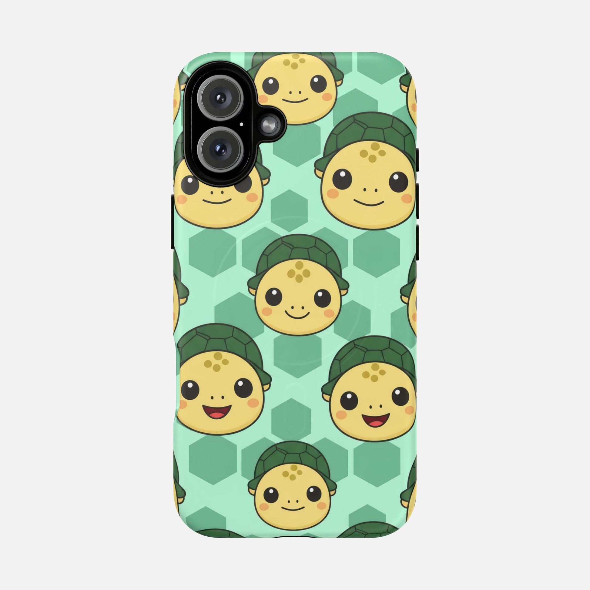 Cute Turtle Pattern Phone Case — Tough Magnetic Protective iPhone Cover iPhone 16 Plus Matte Phone Case