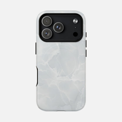 Marble White iPhone Case — Tough Magnetic | MagSafe Compatible