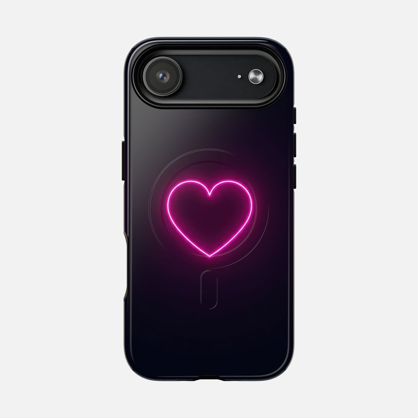 Neon Heart With Glow Pink iPhone Case — Tough Magnetic | MagSafe Compatible