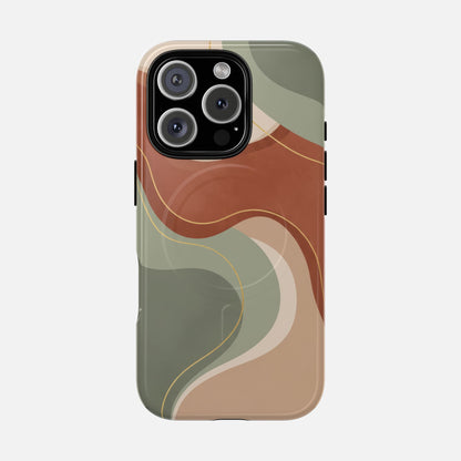 Abstract Earth Tone iPhone Case — Tough Magnetic | MagSafe Compatible