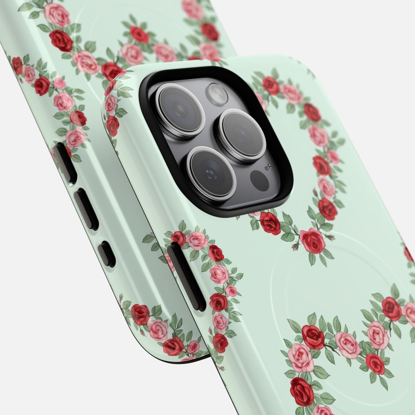 Rose Heart Floral iPhone Case — Tough Magnetic | MagSafe Compatible