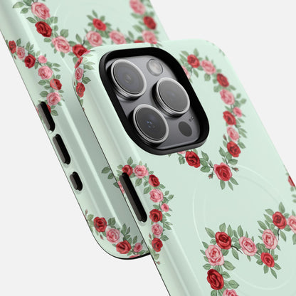 Rose Heart Floral iPhone Case — Tough Magnetic | MagSafe Compatible