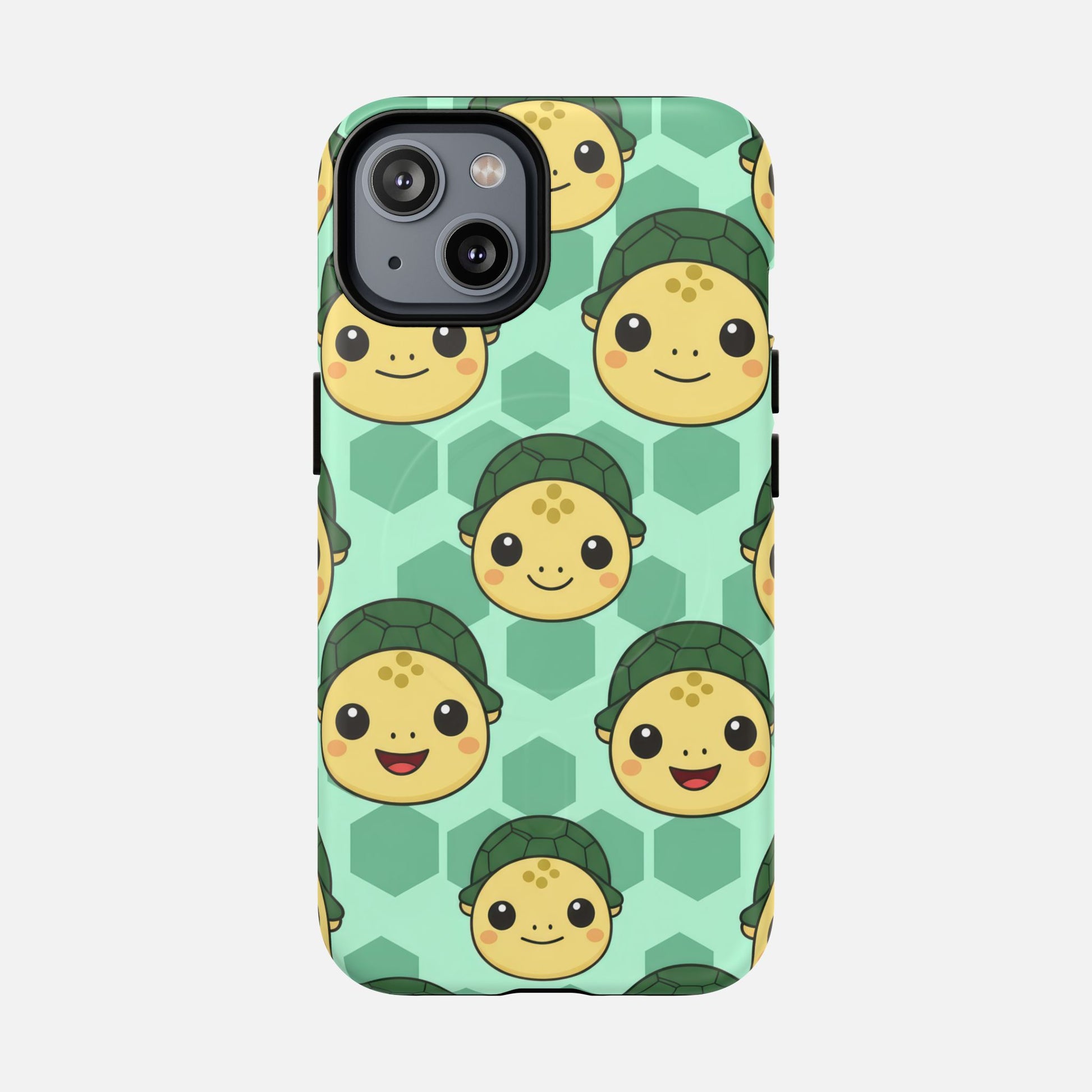Cute Turtle Pattern Phone Case — Tough Magnetic Protective iPhone Cover iPhone 14 Matte Phone Case