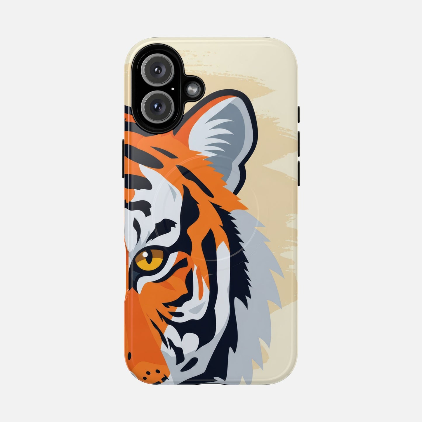 Tiger Face Magnetic Phone Case — Tough Protective Magnetic Cover iPhone 16 Plus Glossy Phone Case