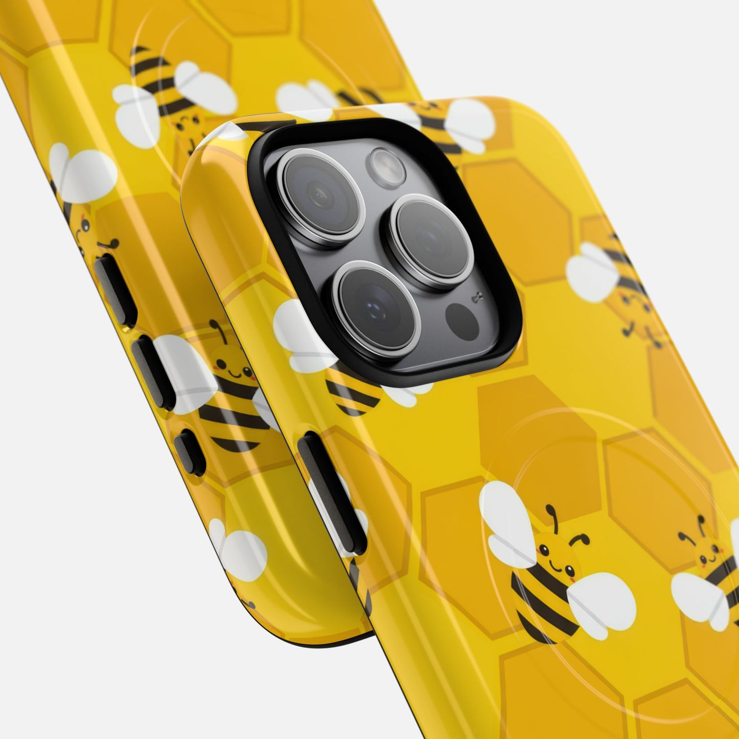 Cute Yellow Bumblebee iPhone Case — Tough Magnetic | MagSafe Compatible