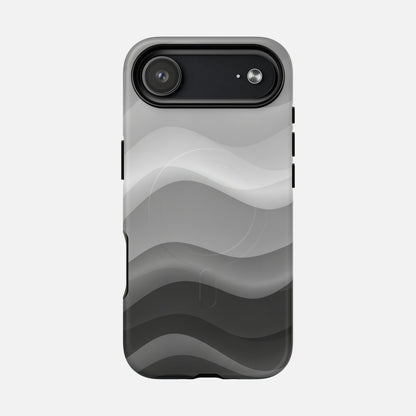 Monochrome Wave iPhone Case — Tough Magnetic | MagSafe Compatible