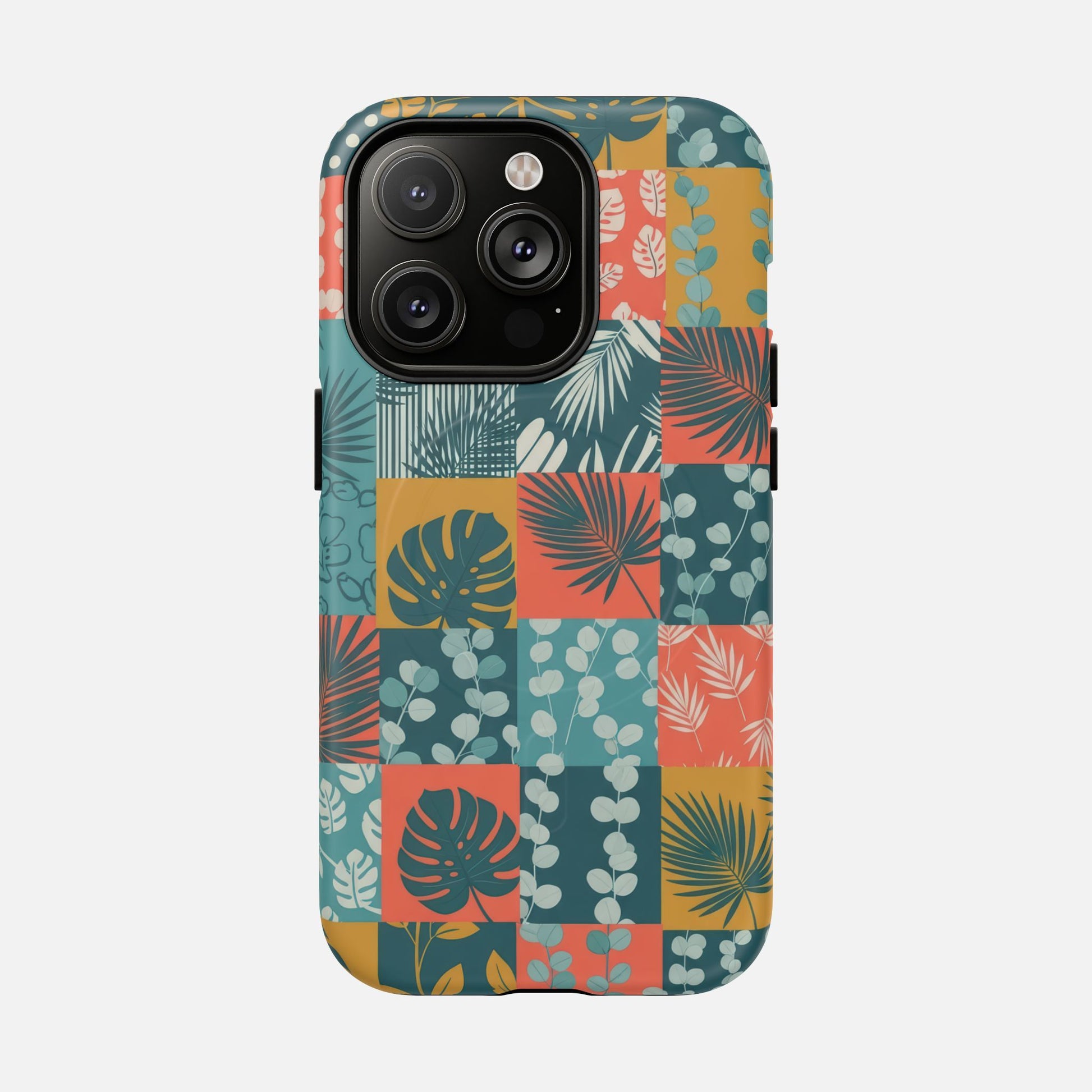 Tropical Patchwork Tough Magnetic Phone Case iPhone 14 Pro Matte Phone Case