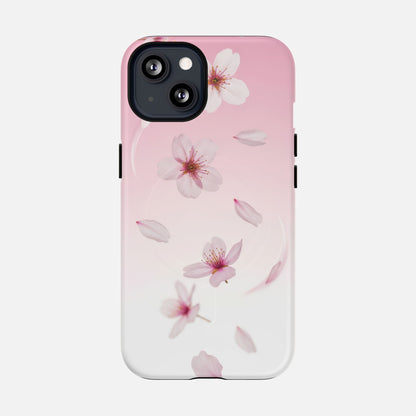 Floral Sakura Tough Magnetic Phone Case — Pink Cherry Blossom Design iPhone 13 Matte Phone Case
