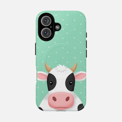 Cow Cartoon iPhone Case — Tough Magnetic | MagSafe Compatible