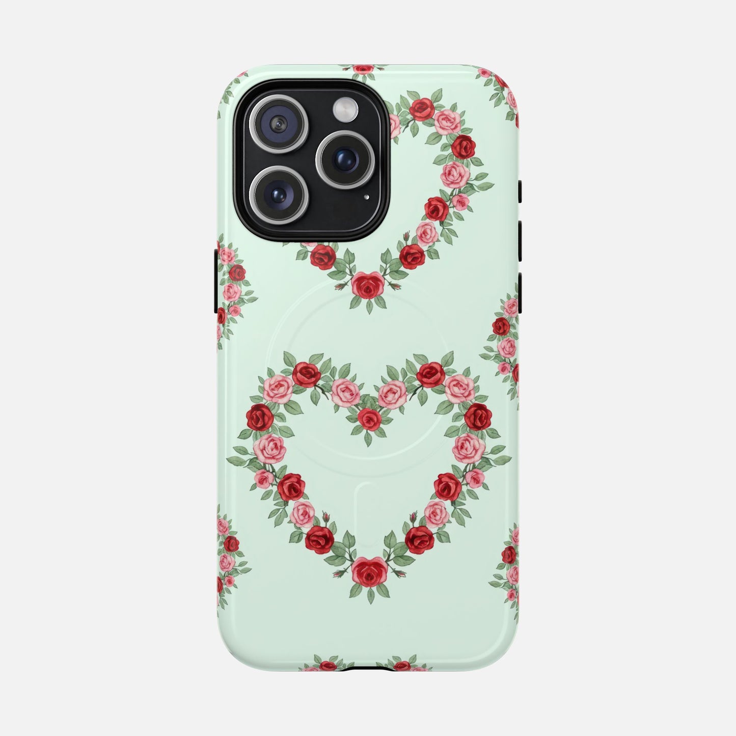 Rose Heart Floral iPhone Case — Tough Magnetic | MagSafe Compatible