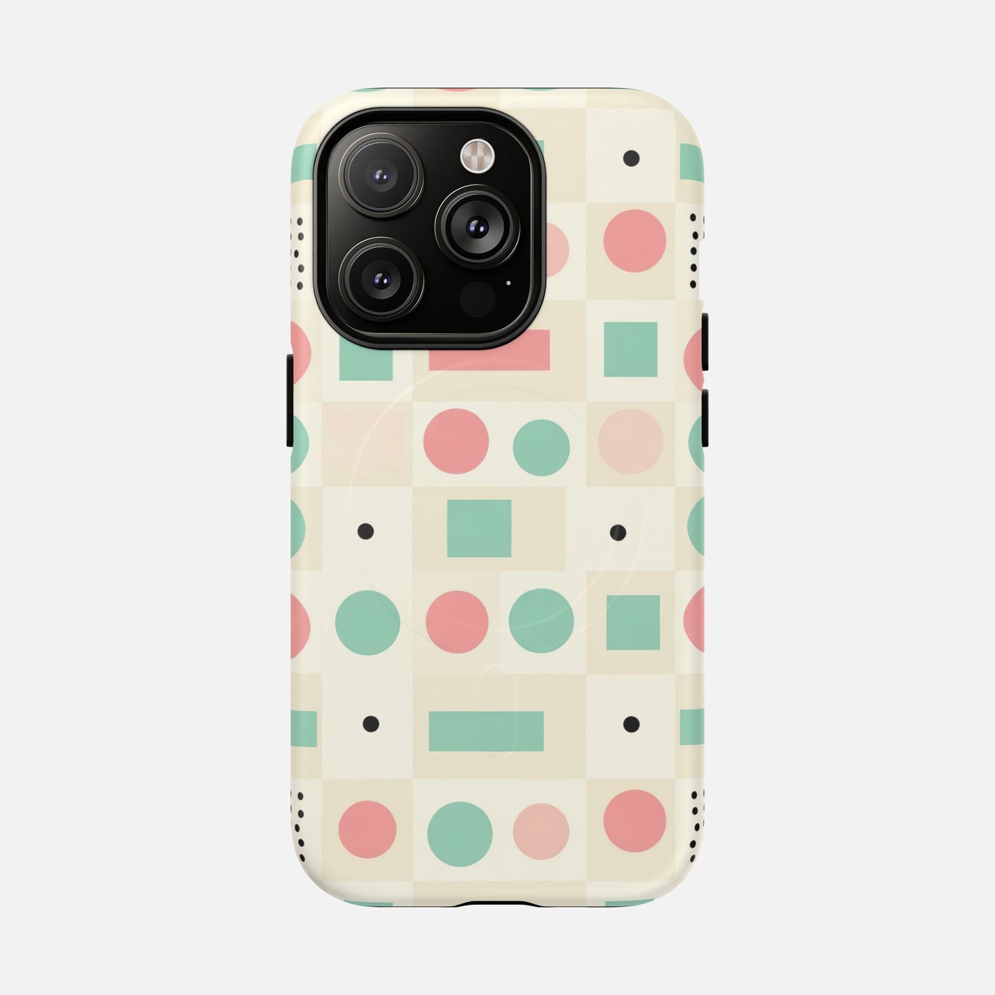 Pastel Circles & Squares iPhone Case — Tough Magnetic | MagSafe Compatible