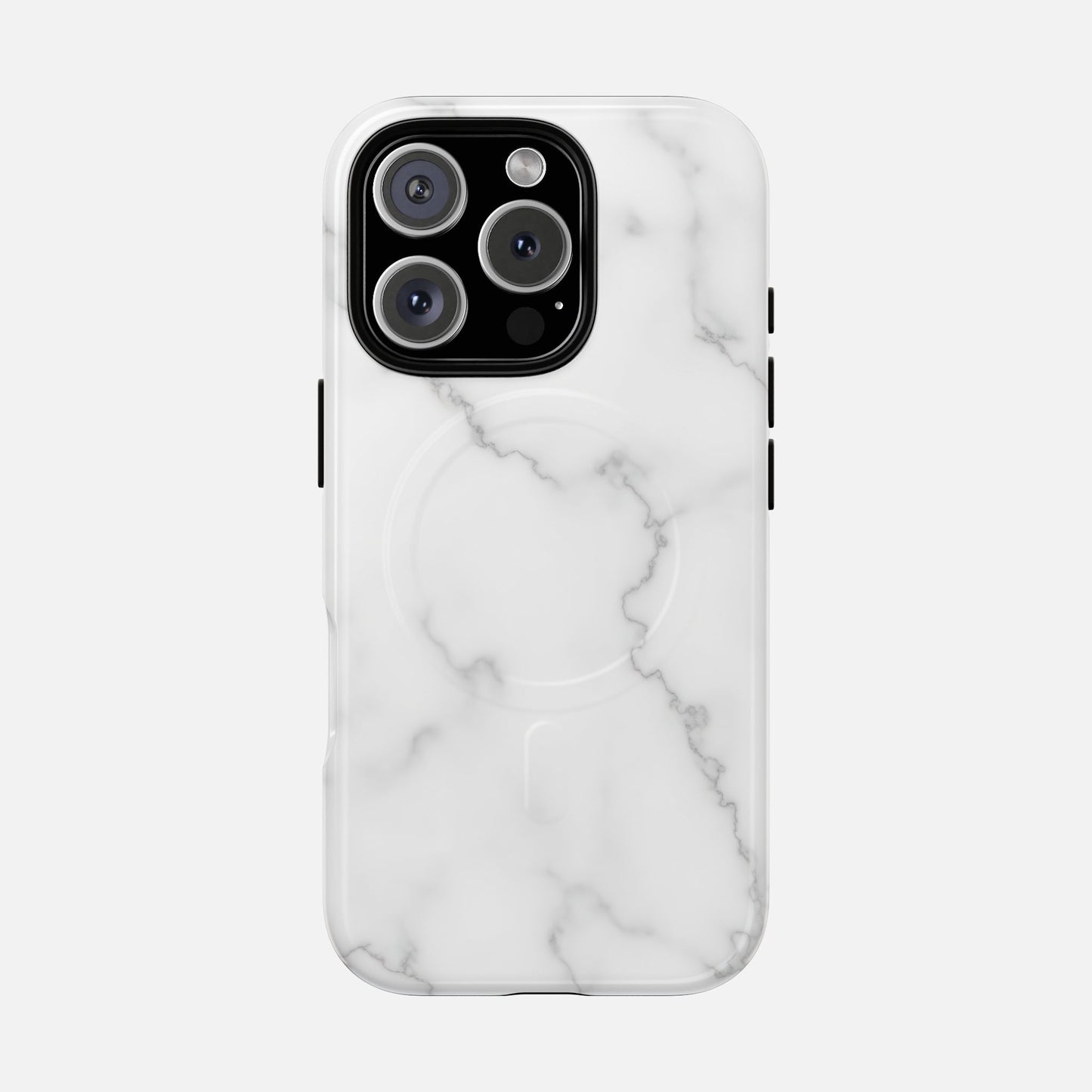 White Marble iPhone Case — Tough Magnetic | MagSafe Compatible