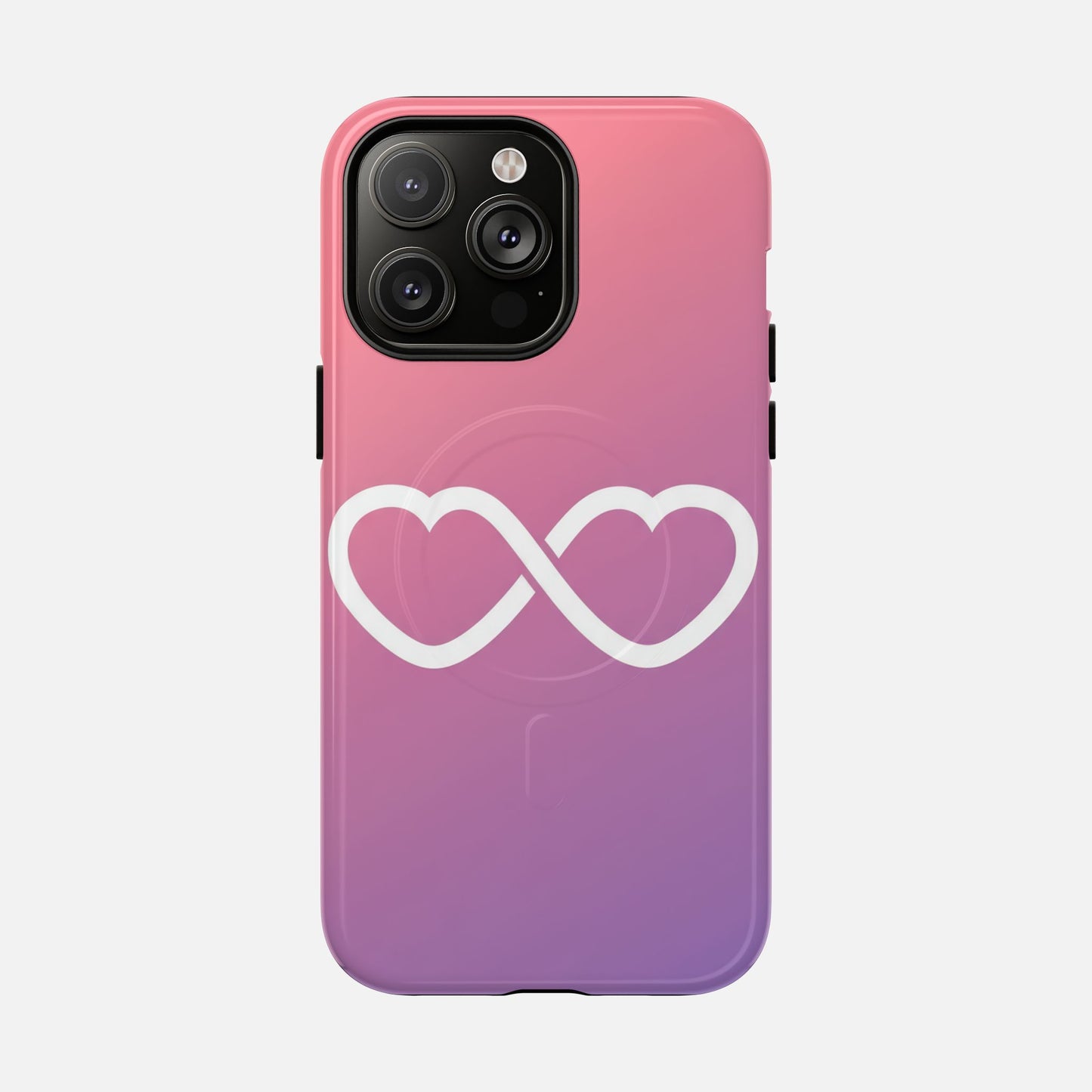 Infinity Heart With Pink Gradient iPhone Case — Tough Magnetic | MagSafe Compatible