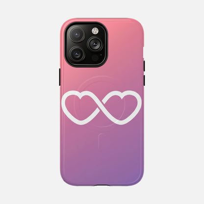 Infinity Heart With Pink Gradient iPhone Case — Tough Magnetic | MagSafe Compatible