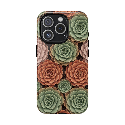 Magnetic Tough Case — Autumn Succulent Floral Phone Cover iPhone 15 Pro Glossy Phone Case
