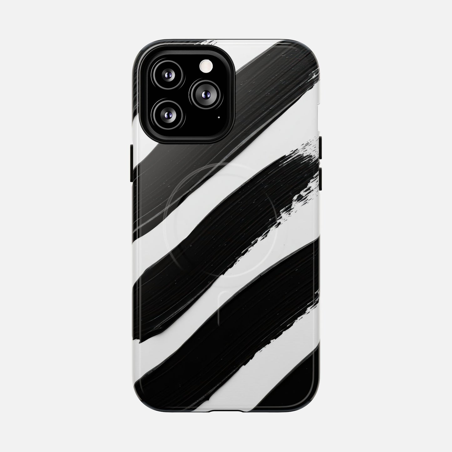 Abstract Black Brushstroke Magnetic Phone Case iPhone 13 Pro Max Glossy Phone Case