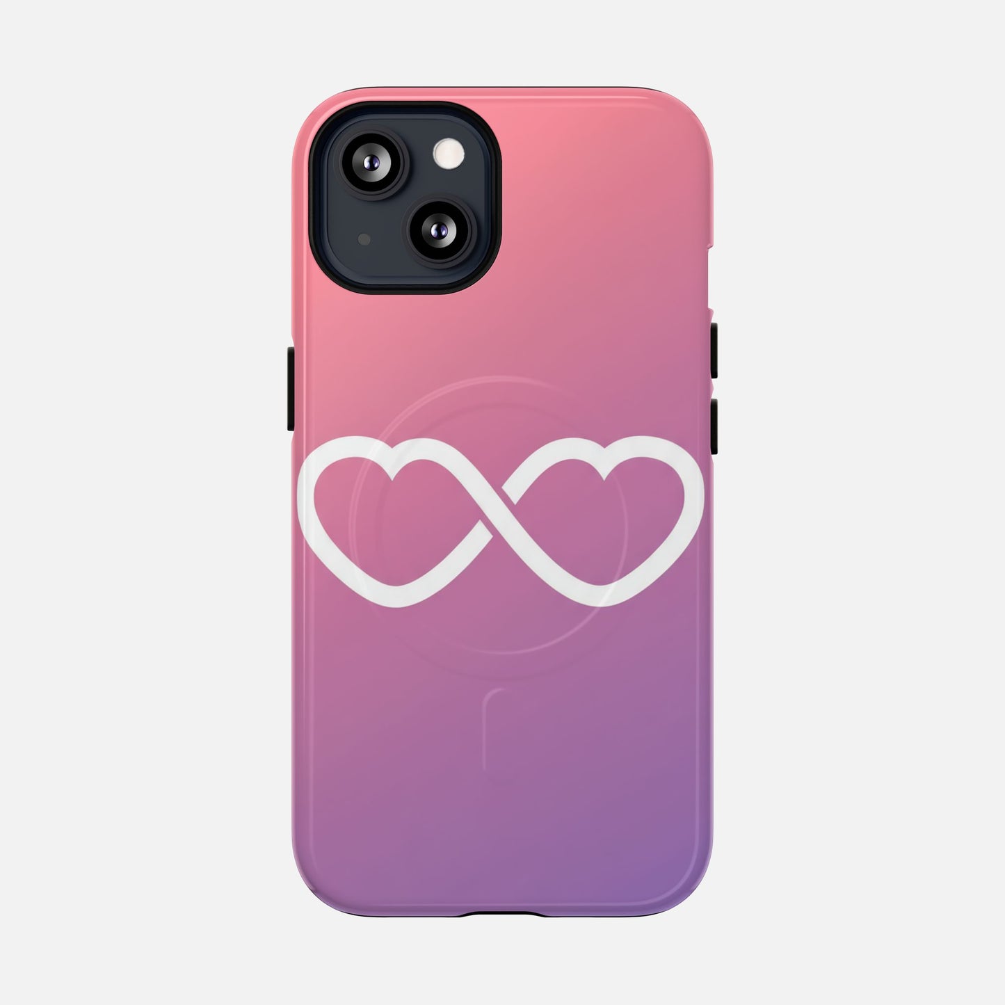 Infinity Heart With Pink Gradient iPhone Case — Tough Magnetic | MagSafe Compatible