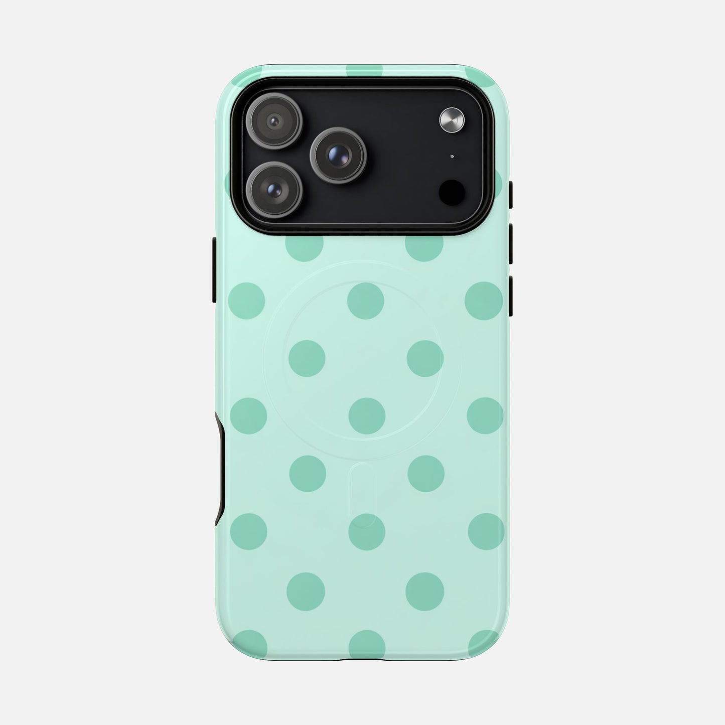 Mint Polka Dot iPhone Case — Tough Magnetic | MagSafe Compatible