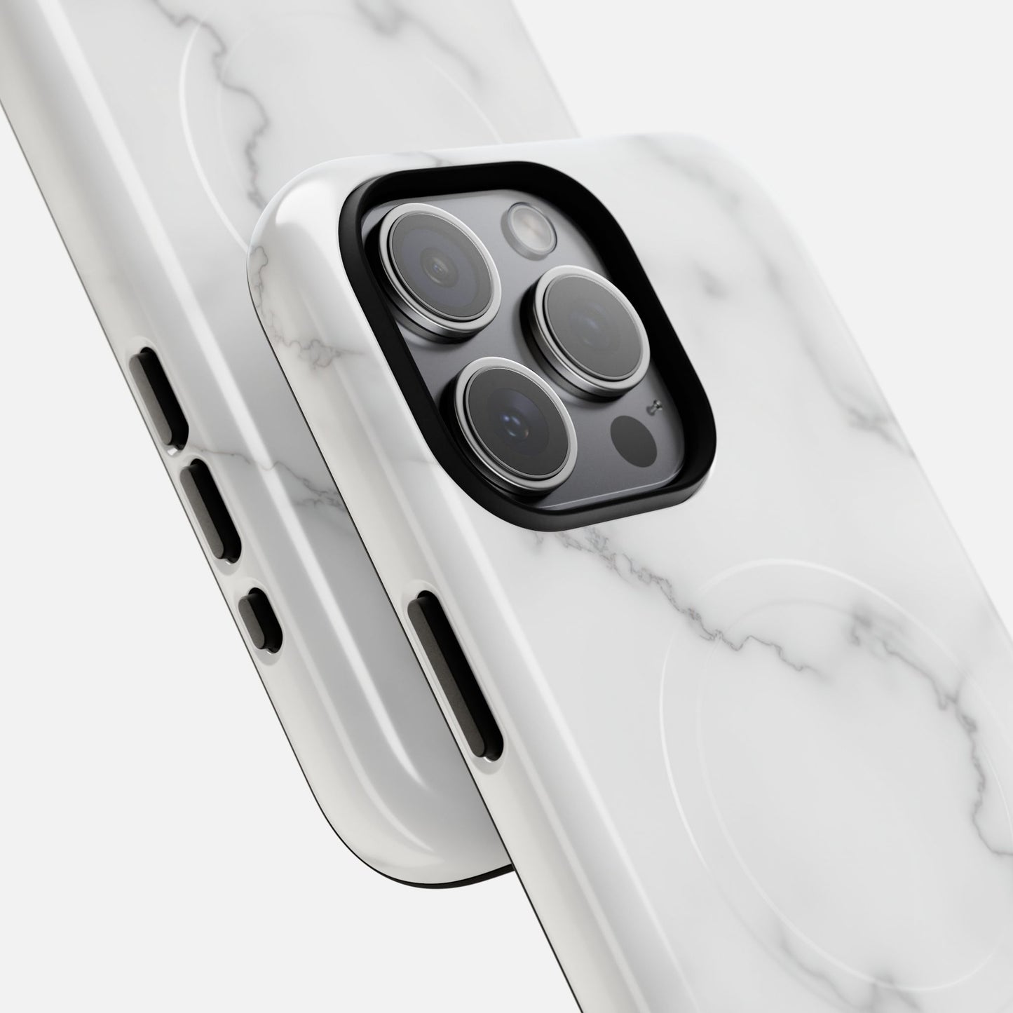 White Marble iPhone Case — Tough Magnetic | MagSafe Compatible